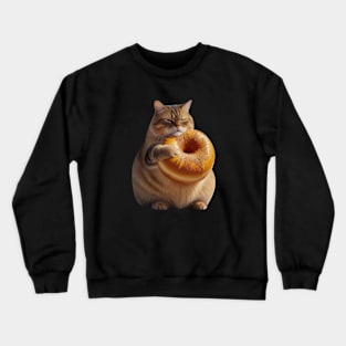 CUTE FAT CAT DONUT Crewneck Sweatshirt